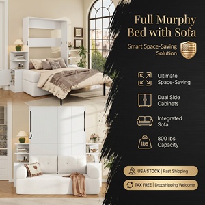 [Stock US] <span class=keywords><strong>Lit</strong></span> <span class=keywords><strong>mural</strong></span> pleine taille avec canapé et armoires de rangement pour petite pièce, livraison rapide depuis l'entrepôt US, MOQ 1 unité - Product Image 1