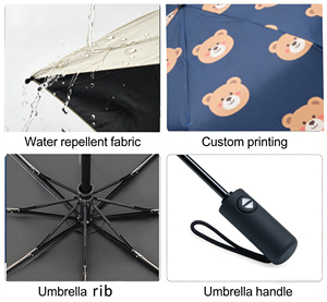 Ombrello <span class=keywords><strong>da</strong></span> Viaggio Antivento Compatto, Resiste <span class=keywords><strong>a</strong></span> Venti fino <span class=keywords><strong>a</strong></span> 12m/s, Ombrello Pieghevole Automatico per Pioggia e Sole, Leggero e Durevole - Product Image 5