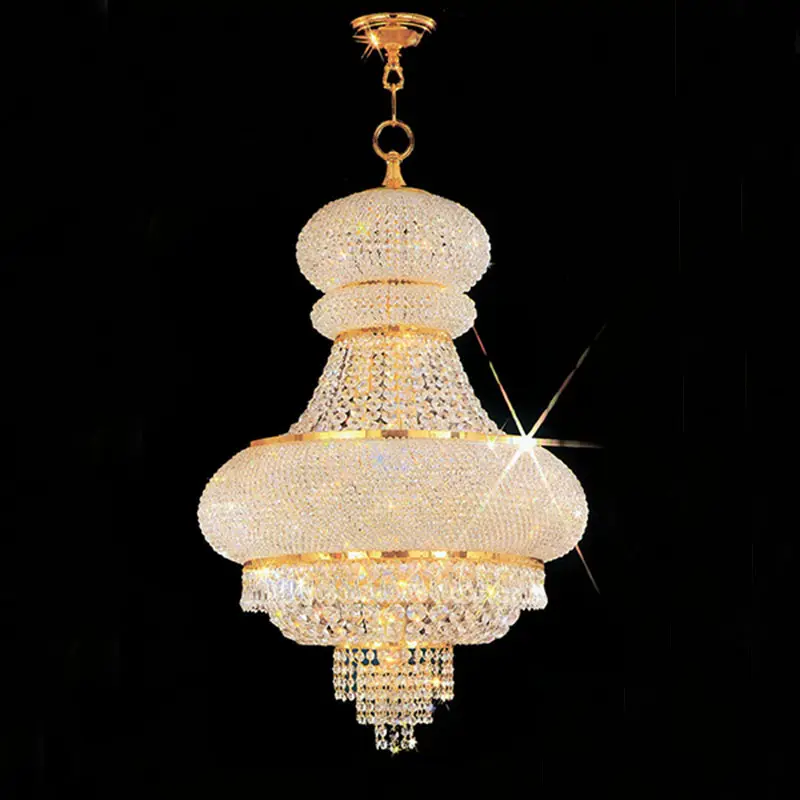 Fabriek Groothandel Moderne Luxe Decor Messing K9 Crystal Plafond Lichtpunt Hal Gangpad Hanglamp Kroonluchter