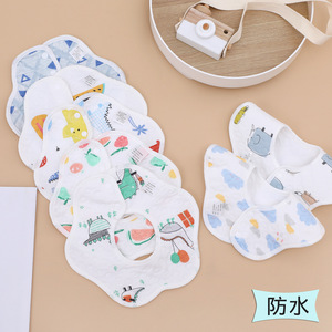 Baberos impermeables Carlota de 25x26cm con estampado de dibujos animados de algodón para bebés, accesorios para la alimentación del bebé - Product Image 2