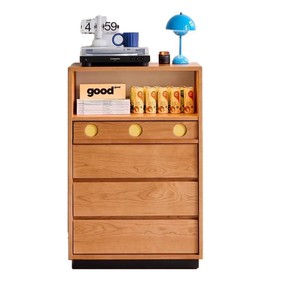Japanese Style Solid Wood Five Drawer Chest 68x40x112cm Multifunctional Living Room Storage Cabinet <b>Sideboard</b> - Product Image 3