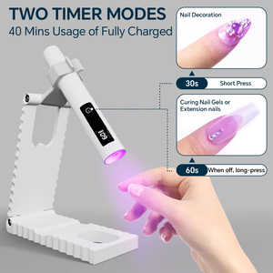 Timing Display Mini UV Nail <b>Light</b> with Adjustable Stand, Portable <b>Rechargeable</b> Nail Dryer Lamp for Gel Nails, Home and Salon Use - Product Image 5