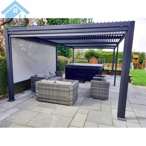 Toldos de <span class=keywords><strong>cenador</strong></span> independientes Apertura ajustable Techo de patio Dosel de pérgola retráctil con control remoto - Product Image 4