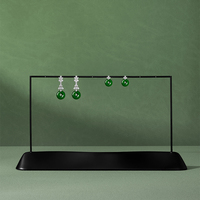 Présentoir à boucles d'oreilles en métal noir mat à double niveau, support de présentation de bijoux en fil métallique pour boutique, vente en gros et accessoires de photographie