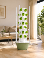 Système de culture hydroponique vertical à 7 étages avec pompe submersible et éclairage LED, panneau de commande avec minuterie