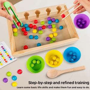 Puzzle Montessori Tube Clips Perles <span class=keywords><strong>Jeux</strong></span> Arithmétiques Jouets en bois <span class=keywords><strong>Maternelle</strong></span> Intelligence Éducation précoce Jouet de comptage pour enfants - Product Image 4