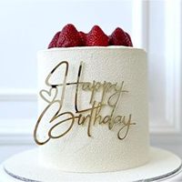 Topper Kue Ulang Tahun Cermin Akrilik, Topper Kue Samping, Topper Kue Emas, Hiasan Kue untuk Perlengkapan Pesta Ulang Tahun