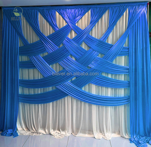 Hochwertige Eisseide Hochzeitspaneele Verschiedene Typen und Elegante Draperien Kreuzdesign Vorhänge Hochzeits-Hintergrunddekoration - Product Image 1