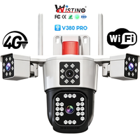 Caméra de sécurité CCTV Wistino V380 Pro à trois objectifs avec projecteur et suivi de mouvement pour quai de chargement d'entrepôt