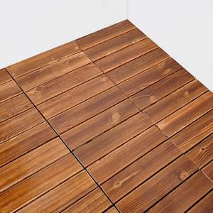 Dalles de terrasse en bois carbonisé à installation facile, dalles de sol emboîtables pour terrasses intérieures et extérieures - Product Image 3