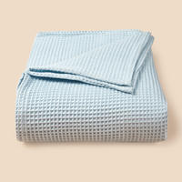 Couverture bébé en coton hypoallergénique, écologique, à séchage rapide, tissée en nid d'abeille, avec texture douce et respirante pour lit bébé et chambre à coucher