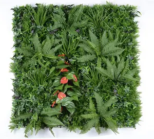 Garden Home UV Protected Plastic Plant Grass Wall Backdrop Panel Outdoor Decor Artificial Hedge Fence Green Plant Grass Wall