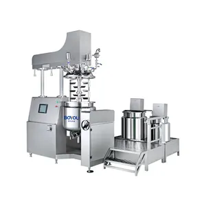Máquina mezcladora de mantequilla corporal con control Plc de 250l, mezcladora de loción cosmética, máquina emulsionante homogeneizadora al vacío