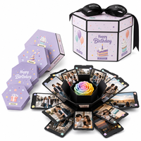 Coffret Cadeau Anniversaire Haut de Gamme 2026 Imperméable, Kit DIY Papillon Explosif avec Boîtes Surprise en Carton Ondulé Gaufré