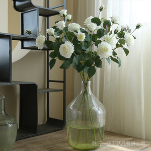 ดอกกุหลาบผ้าไหมประดิษฐ์สีชมพูอ่อน ยี่ห้อ Yihua Floral Art สำหรับตกแต่งบ้าน สไตล์ยุโรป จัดในแจกัน - Product Image 2