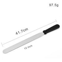 Couteau de décoration de gâteau flexible en acier inoxydable avec poignée en PP