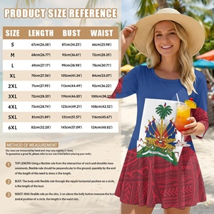 T-shirt ample et décontracté pour <span class=keywords><strong>femme</strong></span>, imprimé drapeau d'Haïti, manches courtes, style <span class=keywords><strong>tunique</strong></span> mignon, idéal pour l'été - Product Image 6