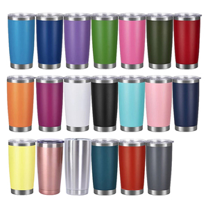 Термокружки-тамблеры 20 унций с порошковым покрытием, настраиваемые, с двойными стенками, из нержавеющей стали, для кофе и воды, оптом, без индивидуального дизайна - Product Image 4