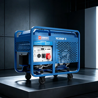 Générateur diesel 10 kW monophasé triphasé, puissance égale 11 kW max, bicylindre, refroidissement par air, démarrage électrique, châssis ouvert, 230 V, 1800 tr/min