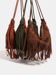 Bolso de Hombro Estilo Bohemio de Moda para Mujer, Bolso Tipo Hobo con Borlas, Bolsos Cruzados de Cuero PU Vintage con Flecos, Portátiles de Alta Calidad - Product Image 1