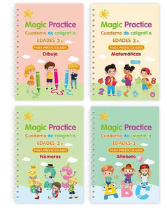 Quaderno Magico per Esercizi di Scrittura, Confezione da 4 con Penne, Quaderni Magici Riutilizzabili per Esercizi di Calligrafia, Tracciamento di Numeri e <span class=keywords><strong>Lettere</strong></span> per Bambini - Product Image 5