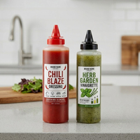 Bouteille de sauce BBQ piquante, mayonnaise, miel, en plastique HDPE/PET/PP de qualité alimentaire, 250 ml, 500 ml, bouteille de sauce à presser