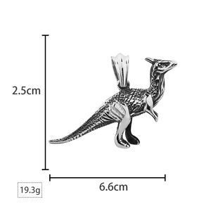 Vente en gros de colliers pendentifs gothiques en acier inoxydable breloque de bijoux à la mode de dinosaure Triceratops - Product Image 3