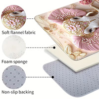 Tapis de bain éléphant rose doré ultra absorbant antidérapant, motif floral, écologique, séchage rapide, tapis absorbant l'eau, style luxe pour maison et hôtel