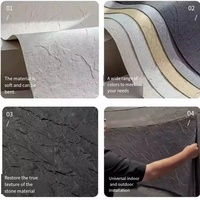 Revêtement mural flexible en pierre artificielle imitation ardoise 3 mm, moderne, pour extérieur et intérieur, imperméable, écologique, facile à découper et à installer