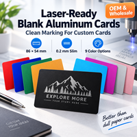 Kartu Nama & Tag Hewan Peliharaan Kosong Berbahan Aluminium Anodized Multi-Warna Baru, Dapat Diukir Laser, Ukuran 86x54mm, 100pcs/Kotak