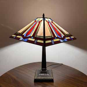 Lámpara de Mesa Clásica Tiffany de Vidrio con Diseño de Vitral, E26 E27, Lámpara Decorativa de Lectura para Sala de Estar, 16 Pulgadas - Product Image 3
