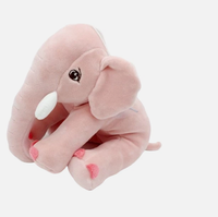 Porte-clés en peluche douce personnalisés en forme d'éléphant rose de bonne qualité, vente en gros