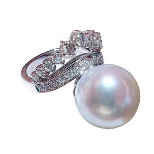 Bague polyvalente en argent pur S925 avec perle naturelle, design à rabat, avec boîte cadeau, article cadeau simple et élégant - Product Image 5