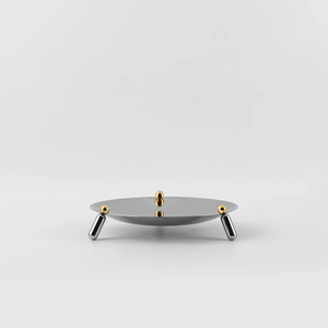 Nouvelle <span class=keywords><strong>assiette</strong></span> ronde en acier inoxydable avec support <span class=keywords><strong>triangulaire</strong></span> stable, <span class=keywords><strong>assiette</strong></span> décorative pour fruits et gâteaux, idéale pour le thé de l'après-midi et les restaurants - Product Image 1