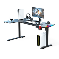 Master Series Height Adjustable Electric Office/Gaming Desk with L-shaped Desktop for Superior Gaming Performance