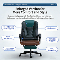 Fauteuil inclinable de bureau à domicile avec fonction de levage et de rotation, siège de patron moderne et simple pour salle d'étude, confortable pour une position assise prolongée