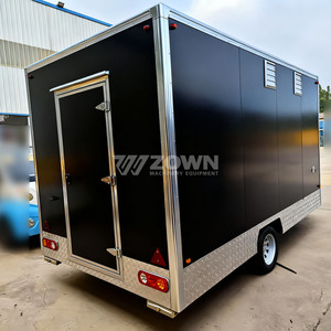 Remolque de Comida Cuadrado Negro con Ventanas de Servicio Dobles, Base de Placa Diamantada y Diseño de Eje Único para Remolque - Product Image 2