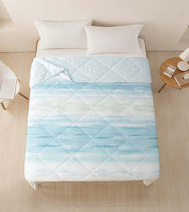 Edredón de Verano de Lujo con Degradado Azul en Tencel, 80% Poliéster 20% Lyocell, Manta Acolchada con Diseño Jacquard para un Frescor Único - Product Image 6
