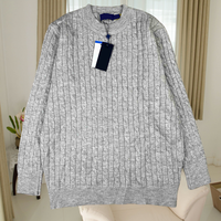 Nouveau Pull Tricoté Chaud à Col Rond et Logo Brodé, Collection Automne-Hiver, Ajusté pour Hommes et Femmes