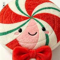 Coussin en peluche Sucette en forme de bonbon, brodé avec un visage souriant, coussin décoratif doux pour la maison et le canapé