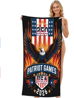 Serviette de plage en microfibre imprimée pour la célébration du semi-quicentenaire des 250 ans de la liberté aux États-Unis, disponible en gros