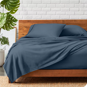 <span class=keywords><strong>Draps</strong></span> de lit Queen 100% coton <span class=keywords><strong>percale</strong></span> tissé, couleur unie moderne, respirants, ensemble de 4 pièces, pour hôtel et usage domestique - Product Image 2