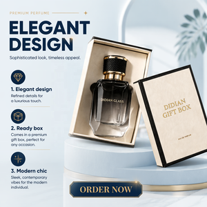 Botella de <span class=keywords><strong>Perfume</strong></span> de Vidrio Vacía, Diseño Único y Premium, Nueva, con Cierre Irregular, 30ML 50ML 100ML, Negra, con Caja de Regalo - Product Image 5