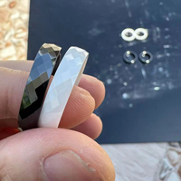 BMZ 2025 bricolage à la mode pas de nouveau matériau cassé bague en céramique de zircone avec plusieurs visages taillés en diamant