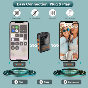 Siêu nhỏ gọn không dây LAV mic hệ thống với sạc trường hợp giảm tiếng ồn 170 mét phạm vi cho người sáng tạo nội dung iPhone Android - Product Image 6