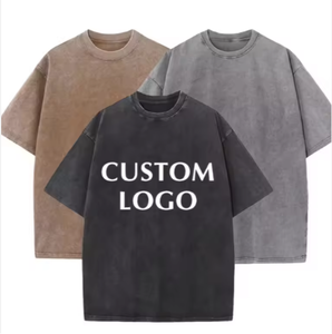 T-shirt décontracté pour homme, grande taille, coupe régulière, 100 % coton tricoté, imprimé numérique, effet vieilli, style streetwear - Product Image 1