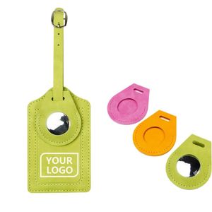 Étiquettes de bagages en PU durables et imperméables de luxe avec fonction de localisation, logo personnalisé, motif de lettres personnalisable - Product Image 1