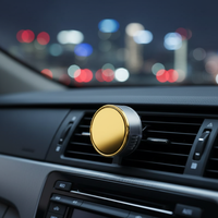 Diffuseur de parfum de luxe en métal doré pour grille d'aération de voiture, mini diffuseur rond en alliage de 3,8 cm, clip de parfum rechargeable pour véhicule