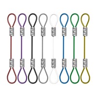 Attaches réglables pour accrocher des images, corde à linge souple, corde en acier inoxydable 304 recouverte de PVC coloré, crochets de suspension