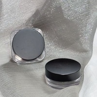 EN STOCK, SANS QUANTITÉ MINIMALE DE COMMANDE, Boîte à poudre libre classique carrée avec couvercle noir ou bleu, 4 compartiments, en plastique, pour cosmétiques